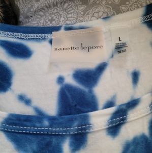 Nanette Lepore Blue/white Tie dye t-shirt